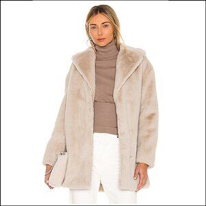 All Saints Amice Faux Fur Jacket in Alpaca White Size 2